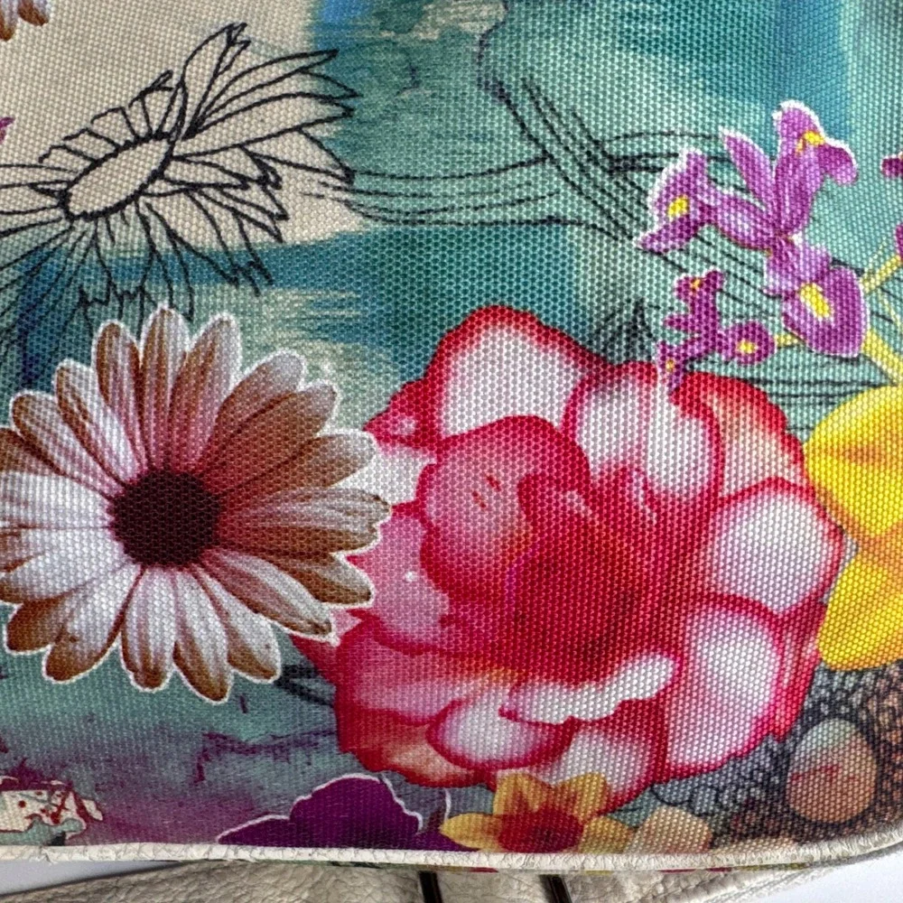 Adidas Originals Floral Trefoil Messenger Crossbody Bag Multicolor Canvas